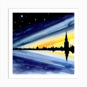 Skyline At Night Art Print