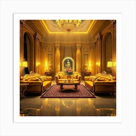 Gold Living Room 4 Art Print