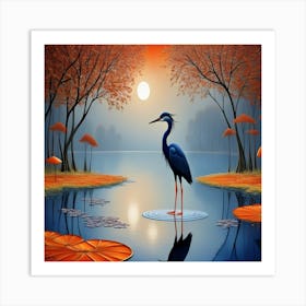 Blue Heron Art Print