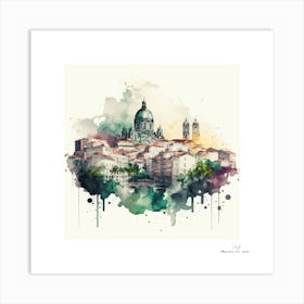 Brussels Cityscape.A fine artistic print that decorates the place.2 Art Print