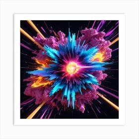 Plasma Explosion Glitch Art 21 Art Print