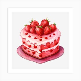 Strawberry Cake 10 Art Print