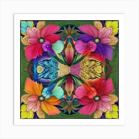 Kaleidoscope Of Flowers Art Print