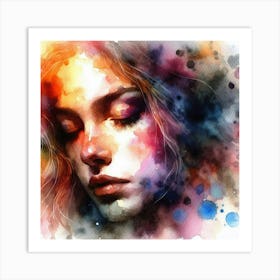 Watercolor Of A Woman 64 Art Print