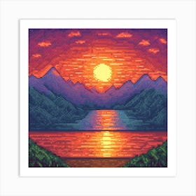 Sunset In The Mountains Art Print