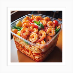 Shrimp spaghetti pasta3 Art Print