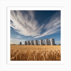 Wheat Field With Silos 2 Art Print