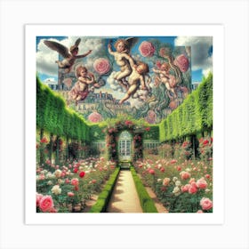 Angels In The Garden 4 Art Print