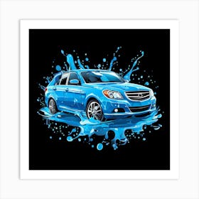 Logo Vector Car Wash Clean Soap Bubbles Water Splash Detailing Automotive Foam Service (11) Art Print