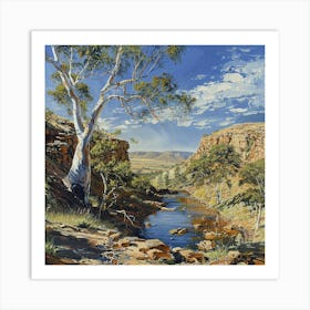 Stream In The Desert Art Print