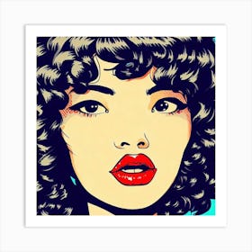 Asian Woman With Curly Hair Art Print