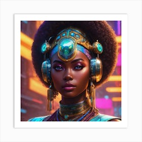 Futuristic queen Art Print