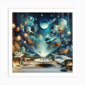 Planets Wall Mural Art Print