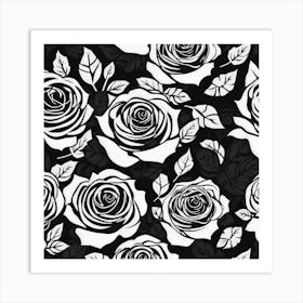 Seamless Pattern With Roses 5 Art Print