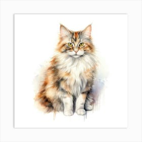 Brazilian Shorthair Longhair Cat Portrait 3 Art Print