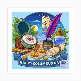 Happy Columbus Day Art Print