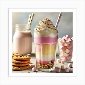 Milkshake Stock Videos & Royalty-Free Footage Art Print