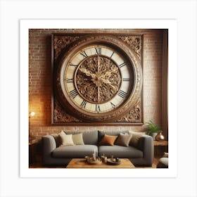 Large Wall Clock 6 Art Print