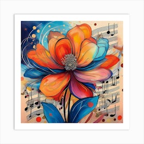 Flower Of Music 4 Art Print