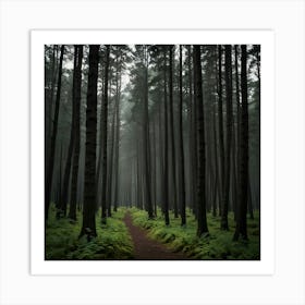 Foggy Forest Path Art Print