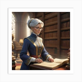 The Elderly Lady Librarian 011 Art Print