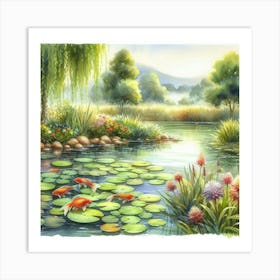 Koi Pond Art Print