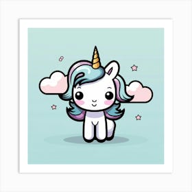 Cute Unicorn 733 Art Print