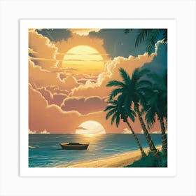 Sunset On The Beach 7 Art Print