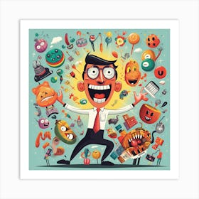 Cartoon Businessman Art Print