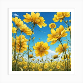 Yellow Flowers 12 Art Print