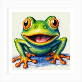 Frog Drawing 8 Art Print