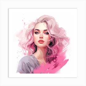 Pink Haired Girl 1 Art Print