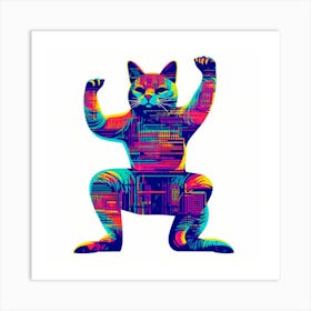 Cat With A Computer Art Print