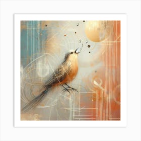 The Siniging Bird Creative Light Color Painting Art Print