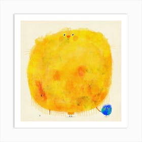 Big Sun And Cute Earth Art Print