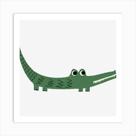 Cute Funny Crocodile Art Print