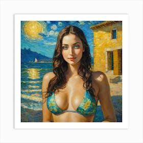 Girl In A Bikini hk Art Print