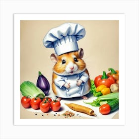 Chef Hamster 33 Art Print