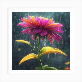 Flower In The Rain 2 Art Print