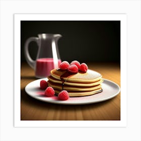 Pancakes With Raspberries Art Print