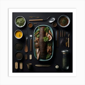 Barbecue Props Knolling Layout (24) Art Print