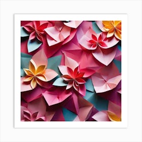 Origami Flowers Art Print