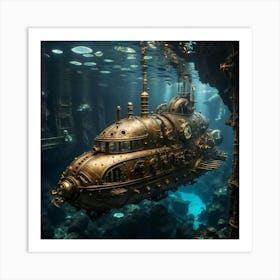 Steampunk Submarine Art Print