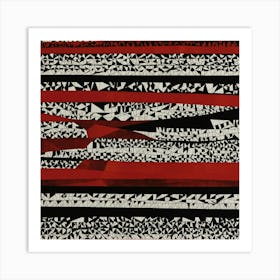 Abstract Red Stripes Art Print