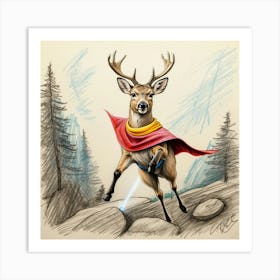 Deer In Cape Art Print