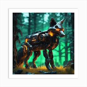 Robot Wolf 2 Art Print