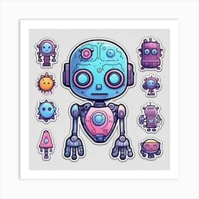 Robots 4 Art Print