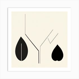 minimal leaves Art Print