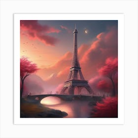 Eiffel Tower Magical Landscape 3 Art Print