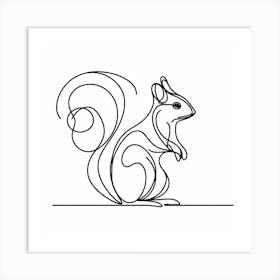 Squirrel Picasso style Art Print